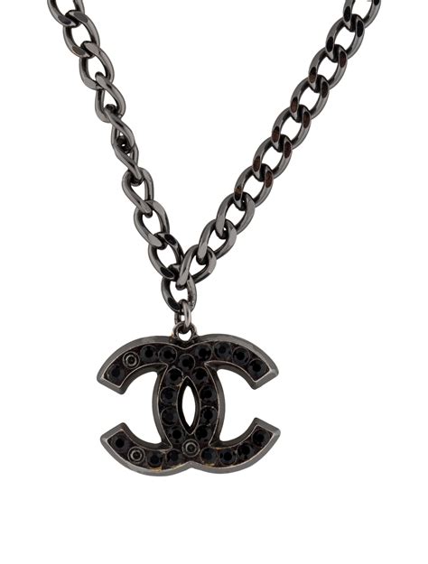 chanel crystal necklace black|authentic chanel necklaces.